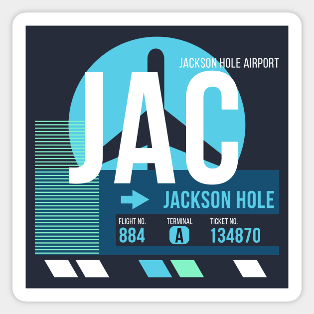 Jackson Hole (JAC) Airport // Sunset Baggage Tag Sticker by Now Boarding